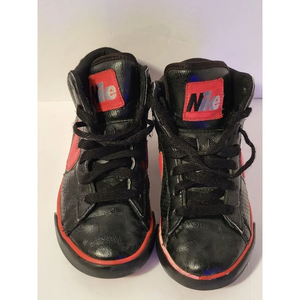Nike Air High Tops Size Kid's 12.5 Black And Red